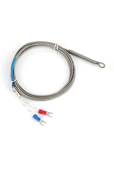 ROBİZ K Type Thermocouple 1 Metre Montaj Delikli Sıcaklık Isı Sensörü 0C / 800C Paslanmaz Çelik Prob K Tip ürün görseli