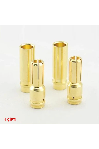 ROBİZ 5mm Altın Kaplama Banana Dişi Erkek Soket  60A Pil Batarya Lion Bullet Plug Kablo Konnektör Esc - 5
