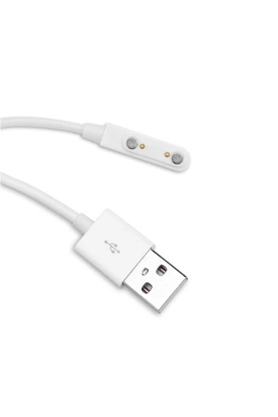 ROBİZ Usb 2 Pin Pogo Kablo Akıllı Saat Manyetik Sabitleyici Şarj Kablosu GT88 GT68 KW08 KW18 KW88 KW98 - 6