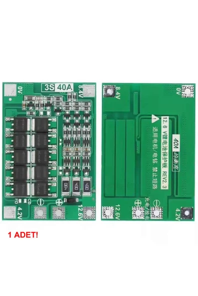 ROBİZ 3S 40A Bms Balans Lityum Batarya Koruma Kartı  3 Seri Hücreli Pil Li-ion 18650 12.6V - Resim 5