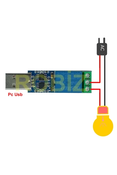 ROBİZ 1 Kanal Usb Röle Kontrol Modülü lcus1 Bilgisayardan Cihaz Açma Kapama Ch340 Com Seri Port - 8