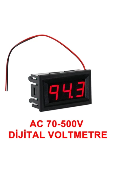 ROBİZ Alkatronik 0.56' Ac 70-500v Dijital Kırmızı Voltmetre Iki Telli Panel Tip 70v-500v Kırmızı Voltmetre - Resim 4