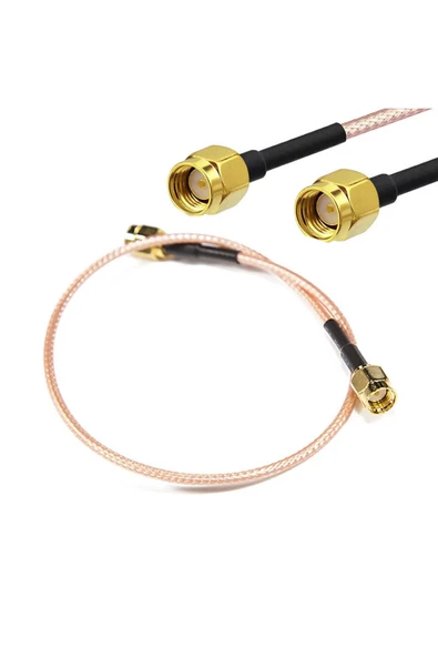 ROBİZ RG316 20cm Rp Sma Erkek ( Dişi / Dişi ) Kablo RF Uzatma Kablosu Altın Kaplama Soket 0-6GHz Wi-Fi