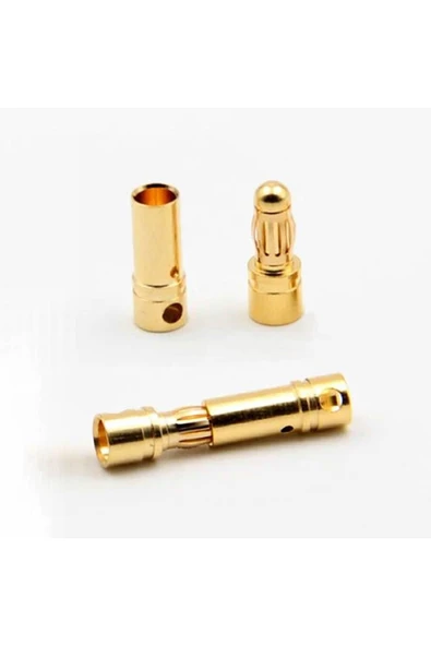 ROBİZ 5 Çift 3.5mm Altın Kaplama Banana Dişi Erkek Soket 40a Pil Batarya Lion Bullet Plug - 5