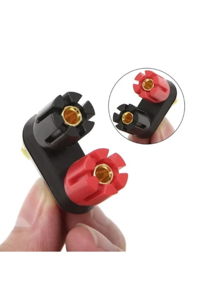ROBİZ Banana Soket Terminal Çifti Kırmızı Siyah Hexagon Konnektör - Resim 2