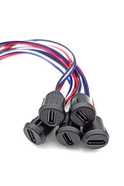 ROBİZ Type C Panel Montaj Dişi Soket 4 Pin 15cm Kablolu Uzatma USB 3.1 Konnektör Araba Kamera - 7