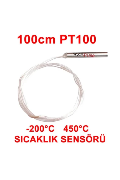 ROBİZ Pt100 Platinyum Isı Sıcaklık Sensörü 100cm Su Geçirmez -200c To 450c Metal Koruyucu Dalgıç Prob - Resim 8