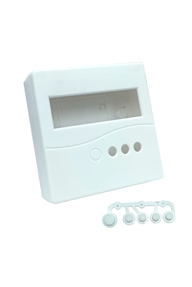 ROBİZ Plastik Proje Kutusu 86x86mm Beyaz Duvara Yüzeye Montaj Tip 1602 Lcd 3 Buton Elektronik Devre - Resim 3
