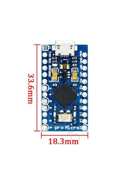 ROBİZ Arduino Pro Micro Atmega32u4 Micro Usb 5v 16 Mhz Atmel Arduino Geliştirme Kartı Elektronik Devre - Resim 6