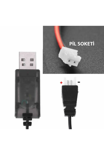 ROBİZ 3.7v Lityum Pil Usb Şarj Kablosu Xh2.54 Soket Lipo Batarya Rc Quadcopter Drone Helikopter - Resim 4