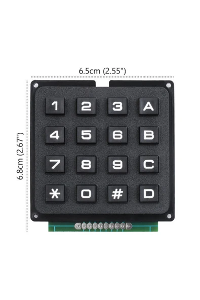 ROBİZ 4x4 Matrix Tuş Takımı Keyboard Keypad 16 Buton Alarm Şifre - Resim 4