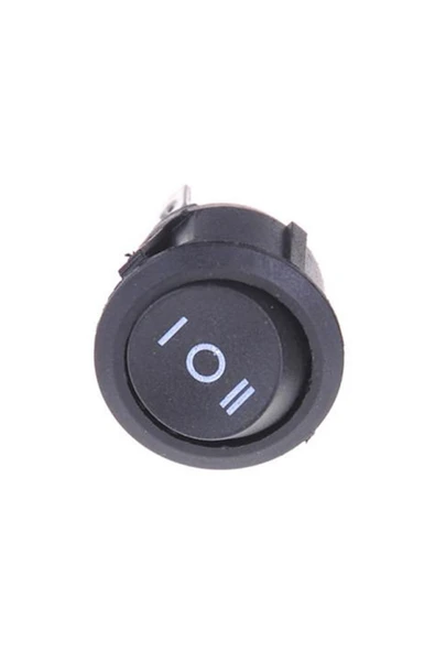 ROBİZ 23mm Yuvarlak 3 Pin Anahtar Mini Buton Siyah Mini Plastik - 3