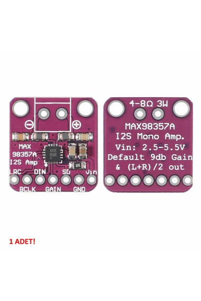ROBİZ Max98357 I2s 5v 3w Ses Yükseltici Amfi Class D Dijital Ses Müzik Kuvvetlendirici Amfilikatör Dac