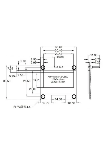 ROBİZ 1.3 Inch Iıc Mavi Oled Lcd Modül I2c Seri 1.3” Ssh1106 Dc 3.3v 5v 128x64 Pixel Grafik - Resim 7