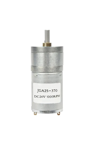 ROBİZ 24v 1000rpm Jga25-370 Redüktörlü Dc Motor Metal Dişli Yüksek Tork Kuvvet 25mm