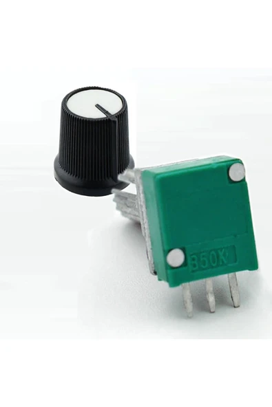 ROBİZ 3 Pin 50kohm Potansiyometre B50k Pot Başlıklı Tırtıklı 15mm Döner Ayarlanabilir Direnç Ses - Resim 5