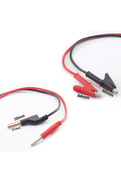 ROBİZ 1000v 12a Krokodil Banana Kablo Çifti 1 Metre Yüksek Akım Probu Multimetre Güç Kaynağı Test - Resim 8