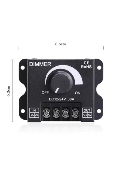 ROBİZ Dc 12v 24v 30a Led Sürücü Dimmer 360w 720w Voltaj Ayarlı Ampul - Resim 4