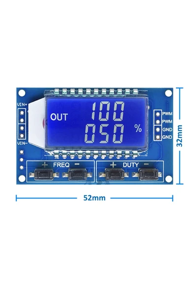 ROBİZ 1hz / 150khz Kare Dalga Sinyal Jeneratör Modülü Xy-lpwm Ayarlanabilir Darbe Pals Frekans Üreteci - Resim 6