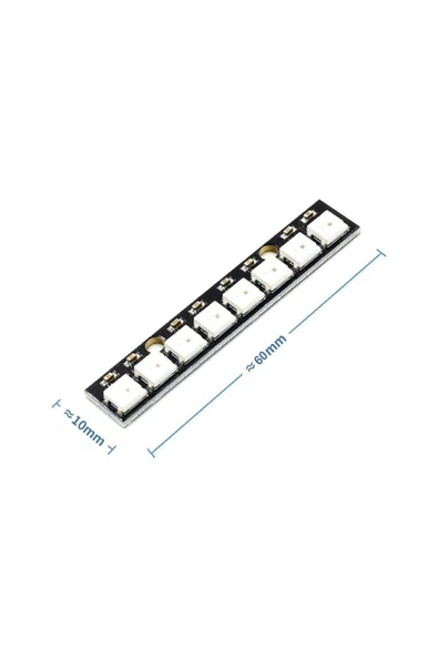 ROBİZ 8 Bit Neopixel Ws2812b 5050 Rgb Led Modü Adreslenebilir Stick