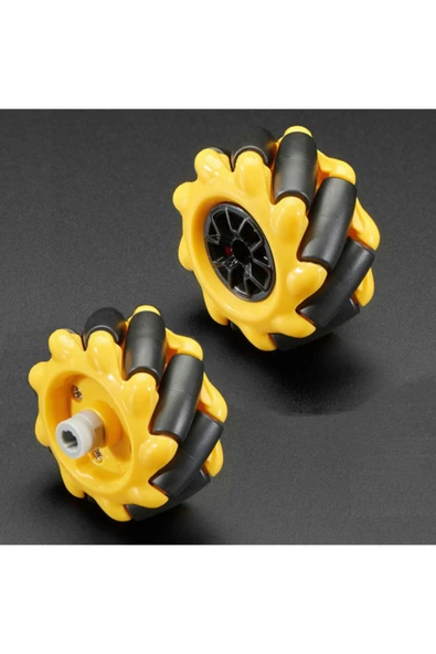 ROBİZ 48mm Omni Mecanum Tekerlek Çifti 45 Derece Açılı 9 Roller 1:48 - Resim 4