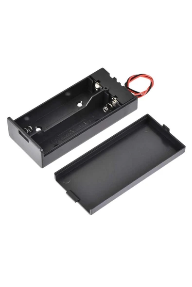 ROBİZ 18650 2li Pil Kutusu On/off Anahtar 15cm Kablolu 2 Adet Seri Lityum Lion Dc 7.4v Kapaklı Batarya - Resim 5