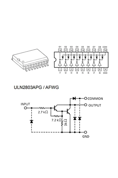 ROBİZ Uln2803a Npn 8 Adet Darlington Transistör Sürücü Entegre Sop18 Smd 18 Bjt Bipolar - Resim 7