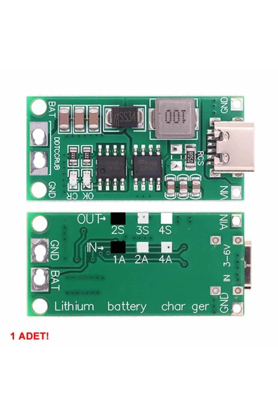 ROBİZ 2s 8.4v 1a Lityum Pil Şarj Modülü Type C 18650 Li-ıon Batarya Step-up Boost Pda Mp3 Mp4