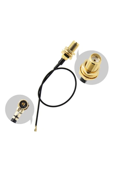ROBİZ 6dbi Sma Erkek Anten 35cm Ipex Kablo Ufl Soket Dual Band 2.4ghz - Resim 5
