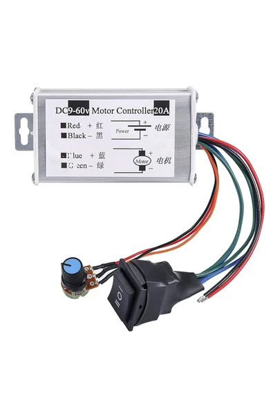 ROBİZ Dc 60v 20a Dc Motor Sürücü Pwm Hız Kontrol Ileri Geri Yön Anahtar - Resim 4
