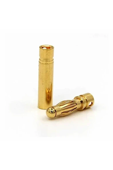 ROBİZ 4 Çift 4mm Altın Kaplama Banana Dişi Erkek Soket 40a Pil Batarya Lion Bullet Plug Kablo - 6