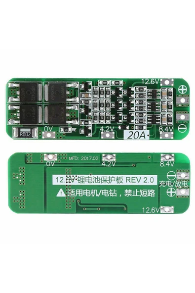 ROBİZ Bms 3s 20a Bms Koruma Kartı Lityum Batarya 18650 Li-ion Lipo - Resim 3
