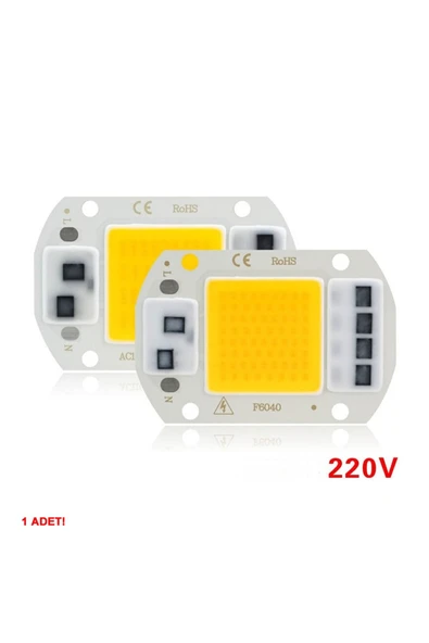 ROBİZ Ac 220v 50w Power Led Gün Işığı Sarı Renk Projektör Lamba Aydınlatma Ampül Warm White 2800-3200k - Resim 2