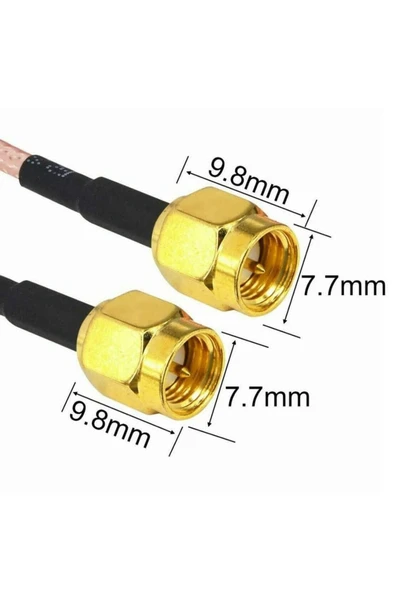 ROBİZ Rg316 10cm Sma Erkek Erkek Kablo Rf Uzatma Kablosu Altın Kaplama Soket 0-6ghz Wi-fi Anten Fpv Lora - 7