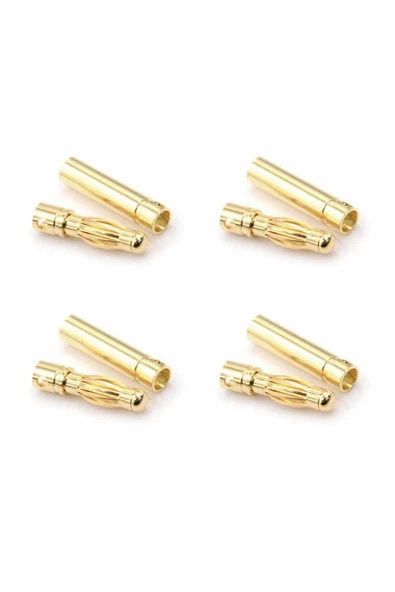 ROBİZ 4 Çift 4mm Altın Kaplama Banana Dişi Erkek Soket 40a Pil Batarya Lion Bullet Plug Kablo - 5