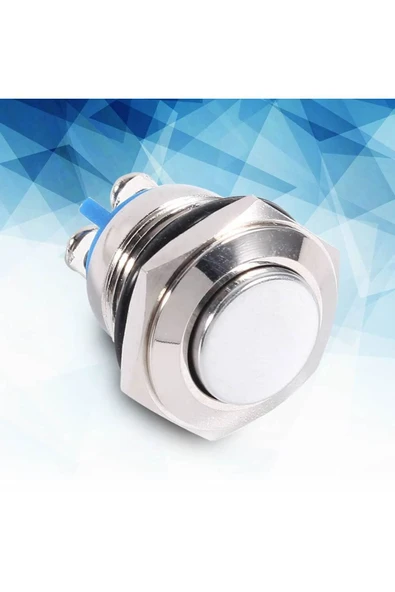 ROBİZ 16mm Metal Panel Montaj Yüksek Kafa Push Buton No Dc 6a 12v Ac 3a 250v Ip67 Su Geçirmez - Resim 2