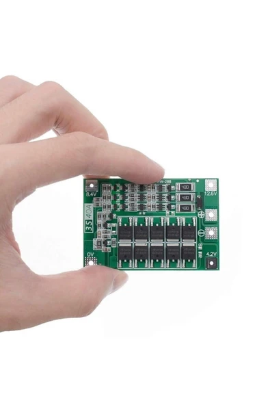 ROBİZ 3S 40A Bms Balans Lityum Batarya Koruma Kartı  3 Seri Hücreli Pil Li-ion 18650 12.6V - Resim 4