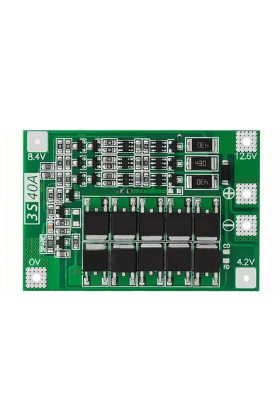 ROBİZ 3S 40A Bms Balans Lityum Batarya Koruma Kartı  3 Seri Hücreli Pil Li-ion 18650 12.6V