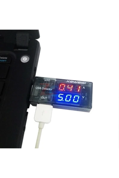 KEWEİ Çift Usb Çıkışlı Voltmetre Ampermetre Akım Voltaj Izleyici Şarj Kws-10va - Resim 4