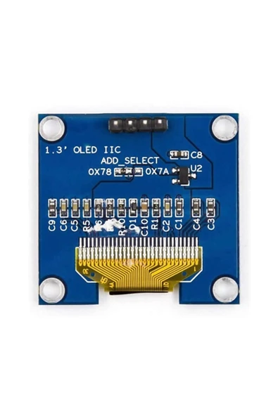 ROBİZ 1.3 Inch Iıc Mavi Oled Lcd Modül I2c Seri 1.3” Ssh1106 Dc 3.3v 5v 128x64 Pixel Grafik - Resim 3