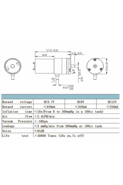 ROBİZ 12V Mini Hava Pompası 60KPa 2.8l/dakika Vakum Akvaryum Medikal Hava Tankı Gaz Motor Havalandırma - 8