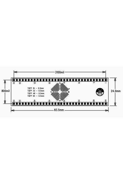 ROBİZ 0.5mm Tqfp-3 Pcb Tqfp16 Tqfp32 Tqfp48 Tqfp64 Proto Pcb Pertenaks - 2