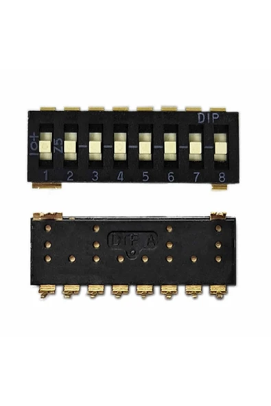 ROBİZ Tristate 8li Dip Switch 8 Pin Siyah Anahtar Açık Kapalı Seçim Adres Ayar + Off - Pull Up/down - Resim 4