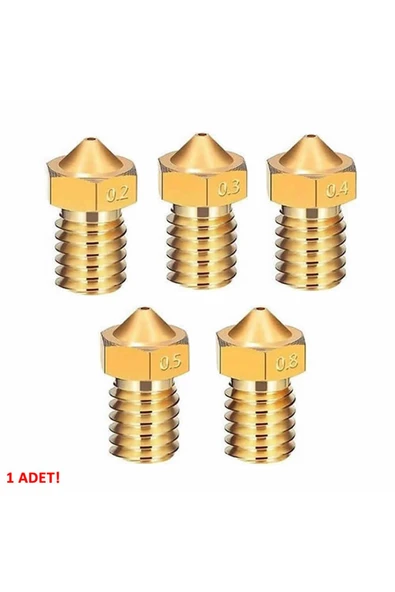 ROBİZ 0.3mm X 1.75mm M6 Prinç Nozzle 3d Yazıcı Printer 1.75mm Filament Uyum Mk8 Cr-10 Cr-10s Ender - 3