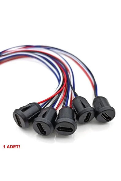 ROBİZ Type C Panel Montaj Dişi Soket 4 Pin 15cm Kablolu Uzatma USB 3.1 Konnektör Araba Kamera - 4