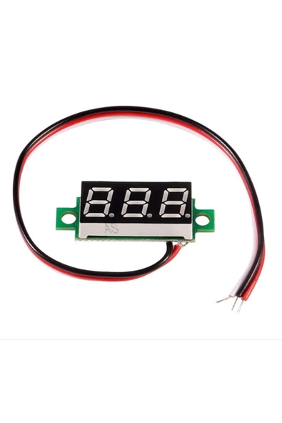 ROBİZ Voltmetre 0.28' 0-100v Mavi 3 Telli Dijital Led Gösterge Voltaj - Resim 4