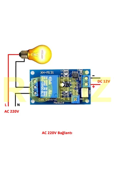 ROBİZ XH-M131 Ldr Işık Kontollü Röle 12V Gündüz Gece Algılayıcı Röle - Resim 2