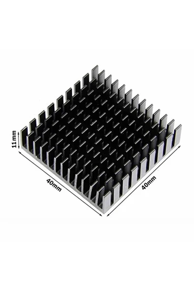 ROBİZ Aluminyum Soğutucu 4x4cm Altın Renk 40x40mm 143 Kanat Pasif Radyatör Peltier