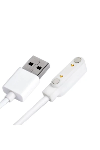 ROBİZ Usb 2 Pin Pogo Kablo Akıllı Saat Manyetik Sabitleyici Şarj Kablosu GT88 GT68 KW08 KW18 KW88 KW98 - 3