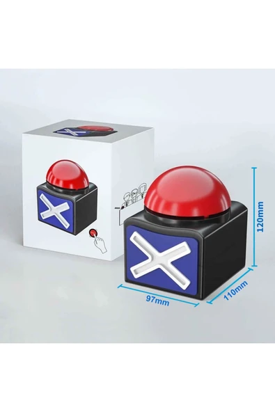 ROBİZ Oyun Soru Cevap Yanıt Butonu 10cm Bilgi Yarışması Işıklı Sesli Zil Uyarı Düğmesi Buzzer - Resim 8